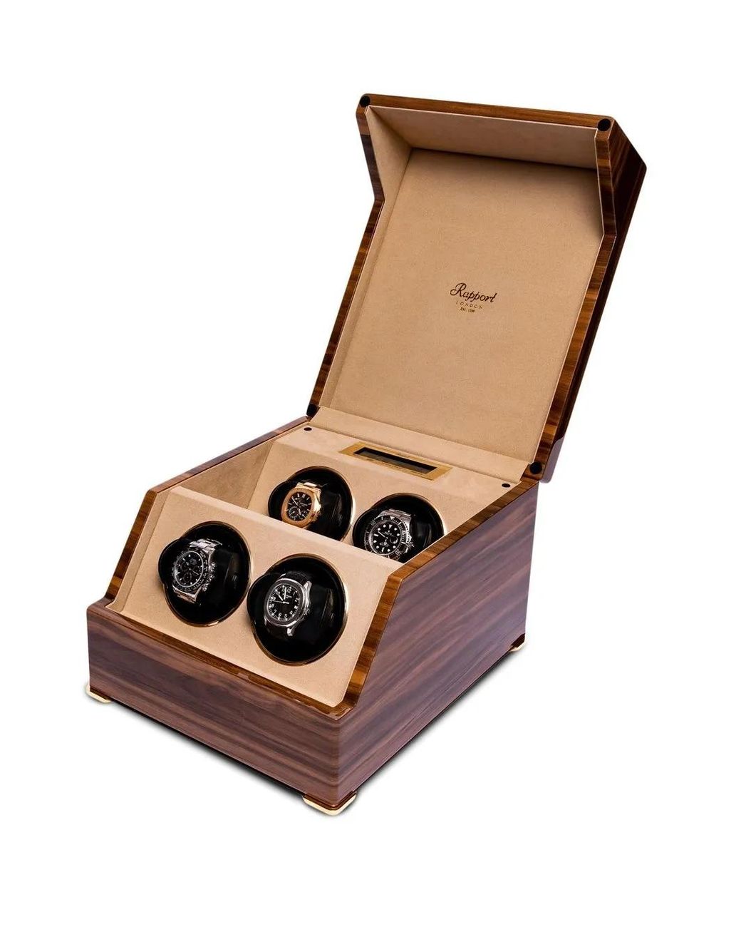Rapport Black Perpetua Quad Watch Winder for men