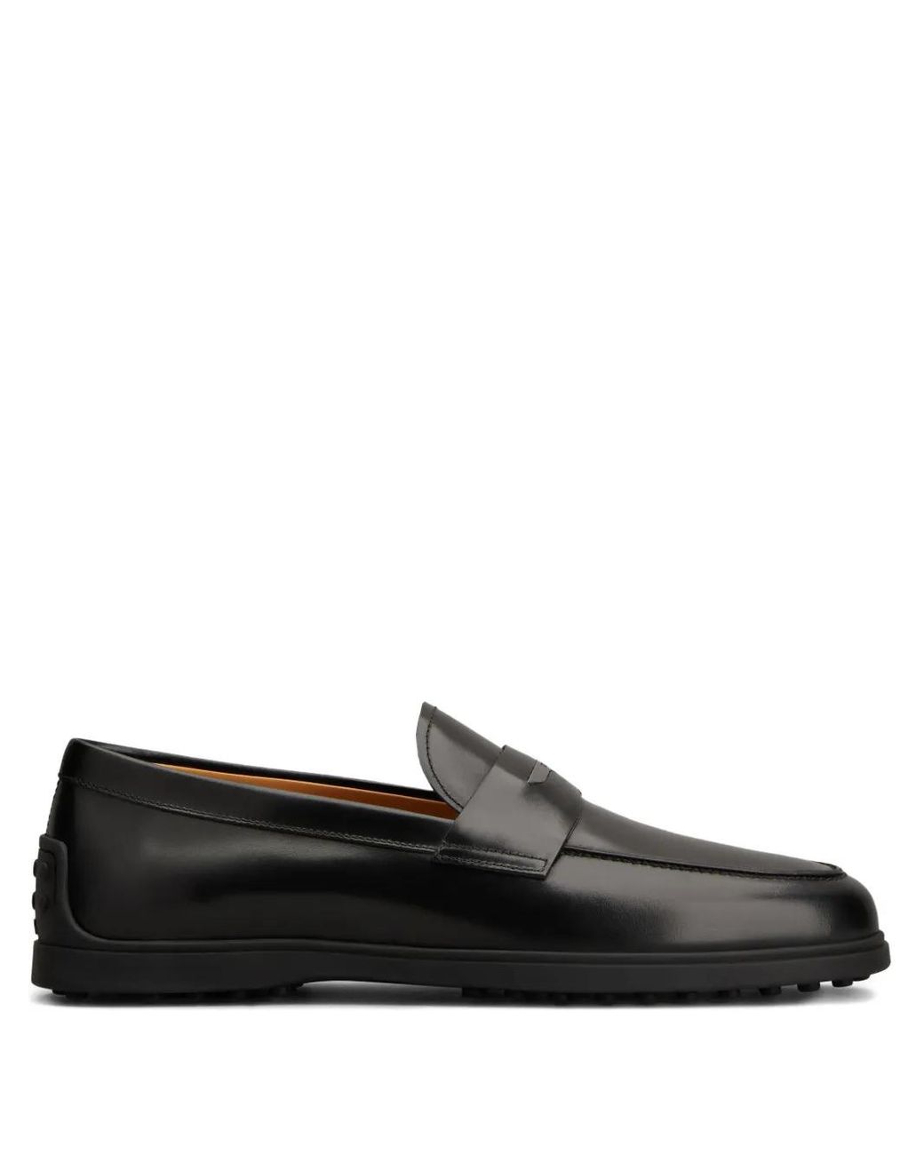 Tod's Black Leather Penny Loafers for men