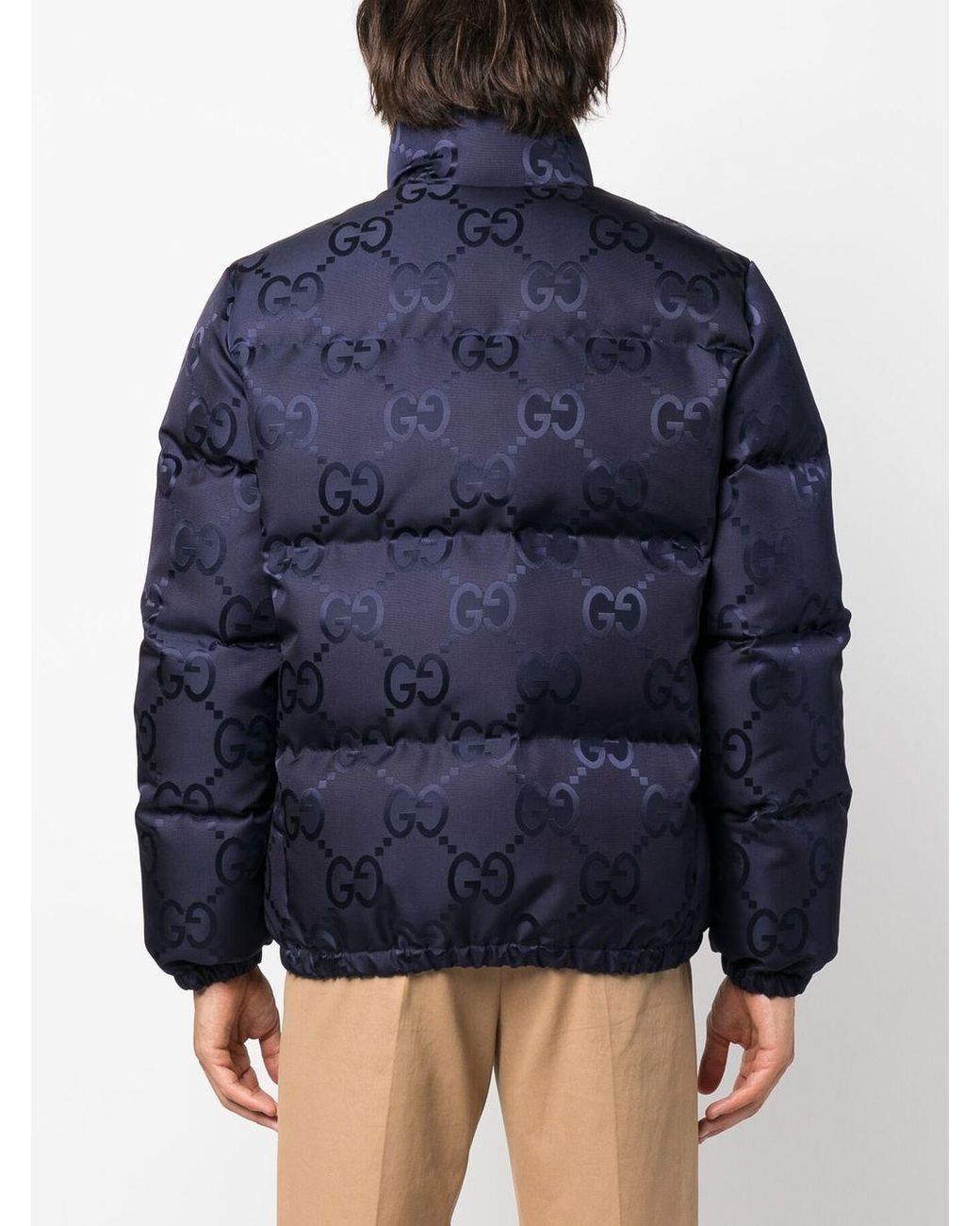 Gucci GG-logo Padded Jacket in Blue for Men | Lyst UK