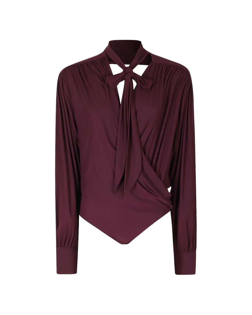 Amazuìn Purple Keila Draped Bodysuit