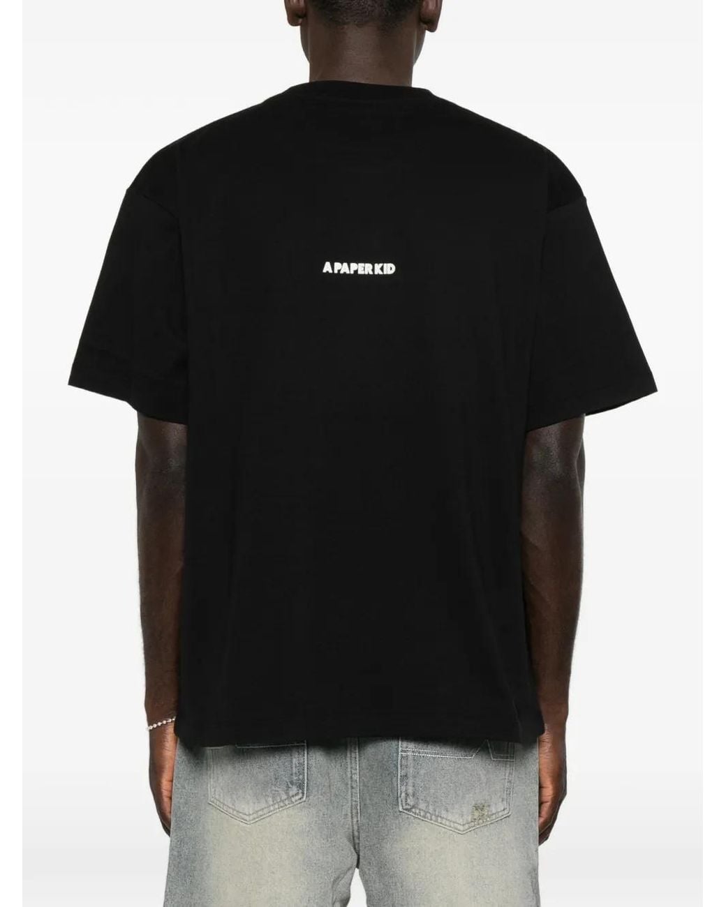 A PAPER KID Black Logo-Print T-Shirt