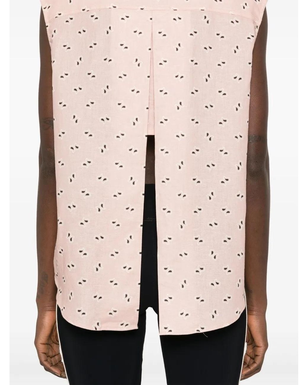 Palm Angels Pink Paisley-Print Sleeveless Shirt