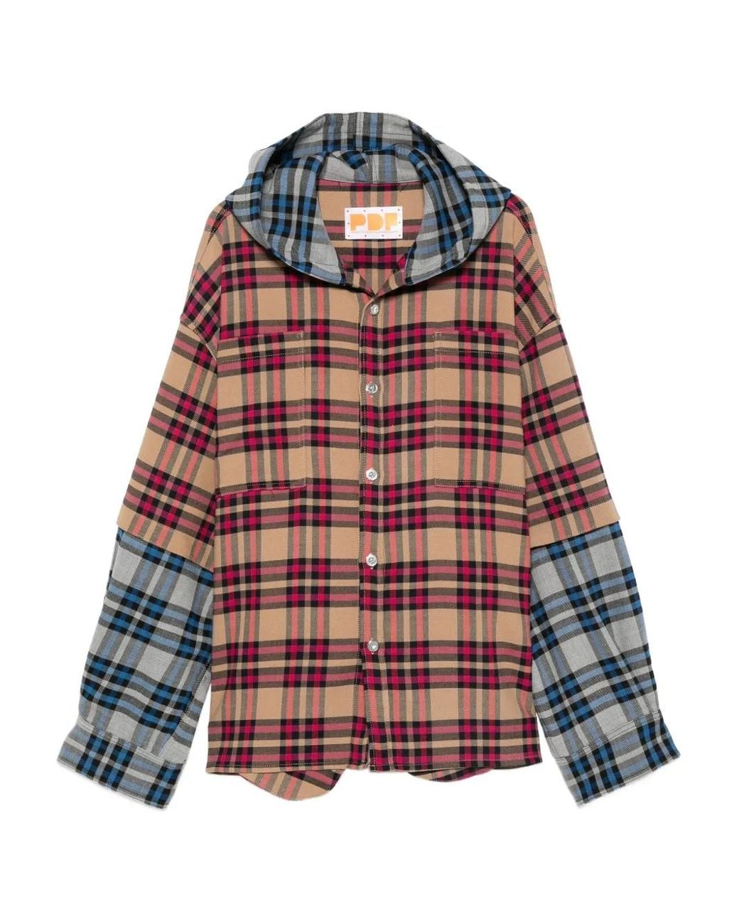 PDF Red Patchwork Hooded Jacket for men