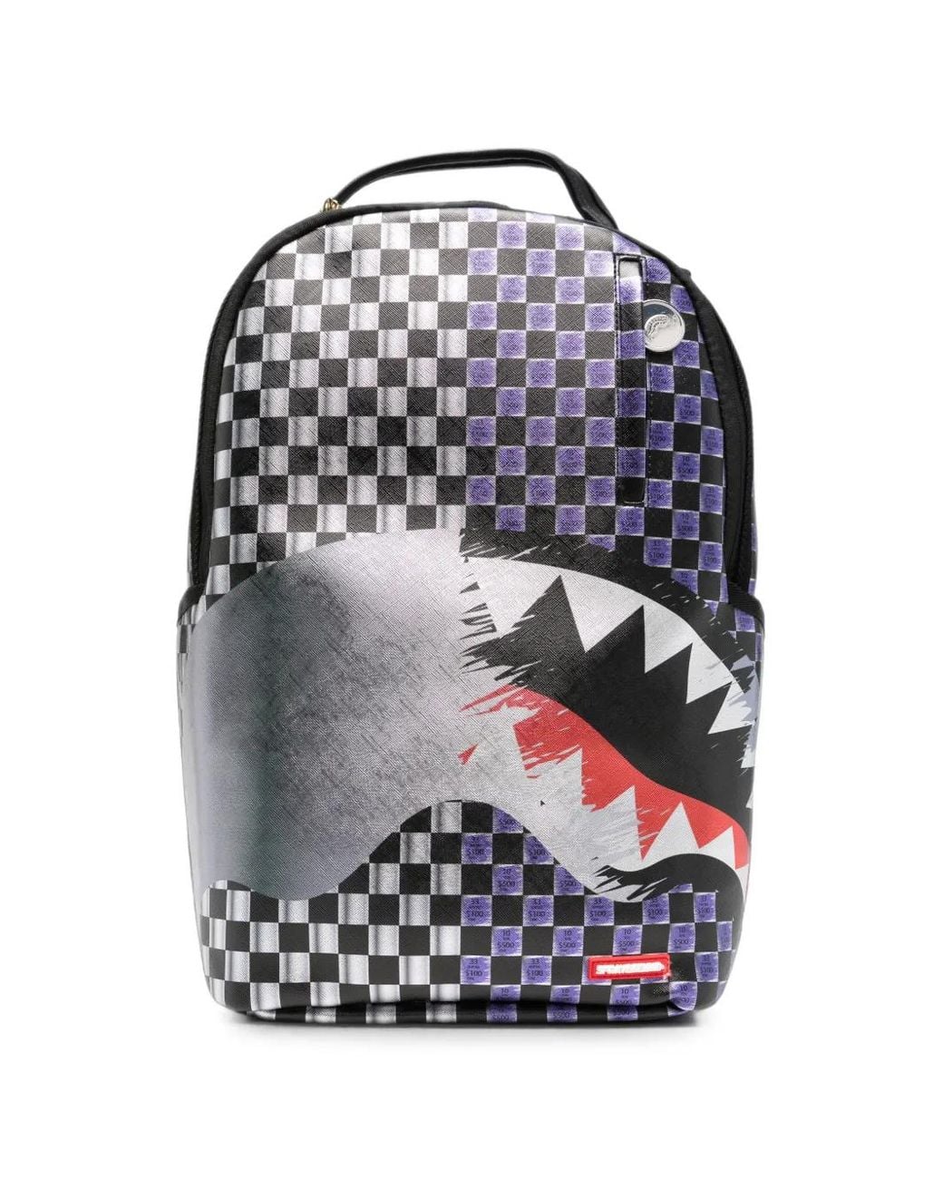 Sprayground Gray Sac À Dos À Imprimé Requin Et À Carreaux for men