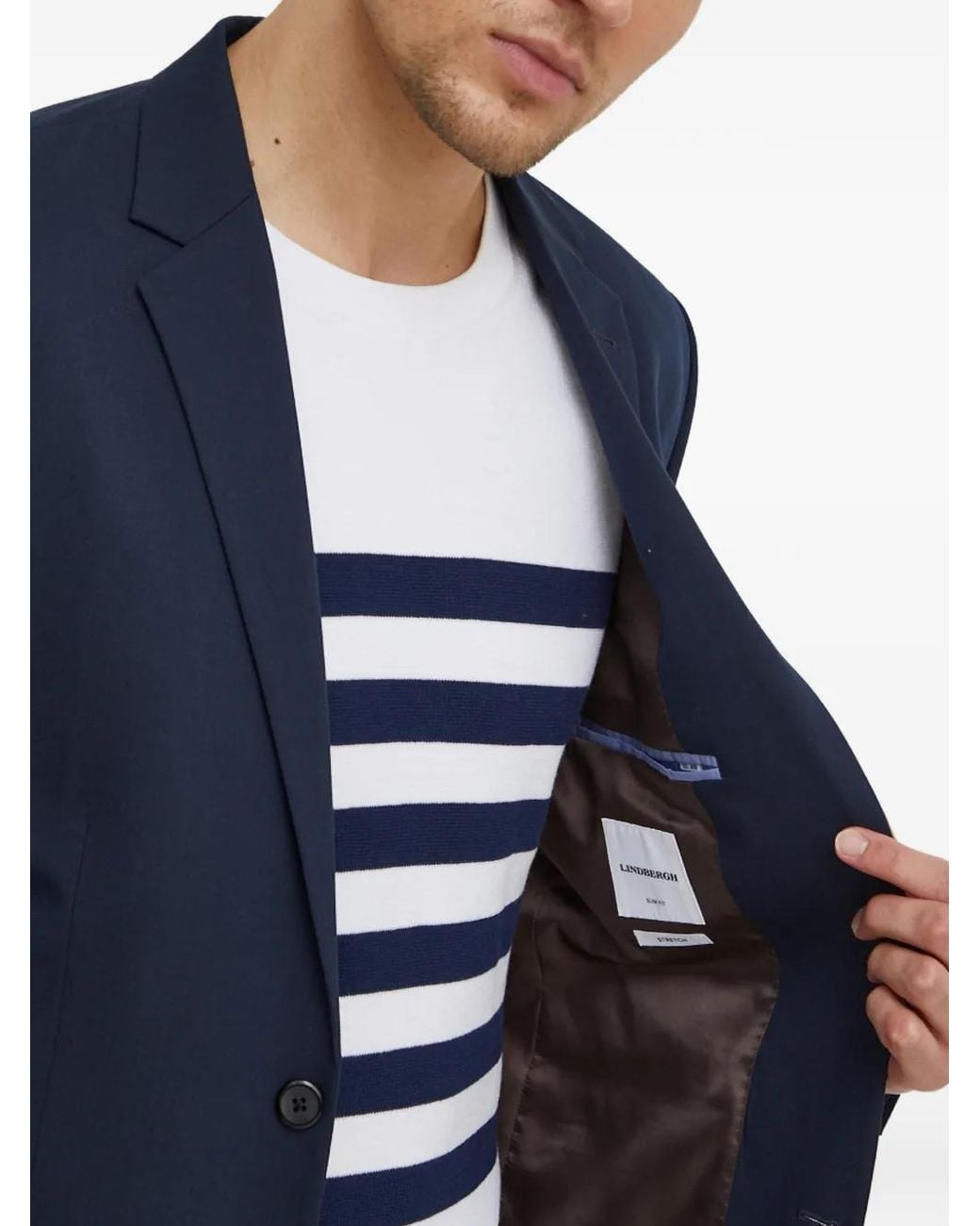 Lindbergh Blue Button Suit for men