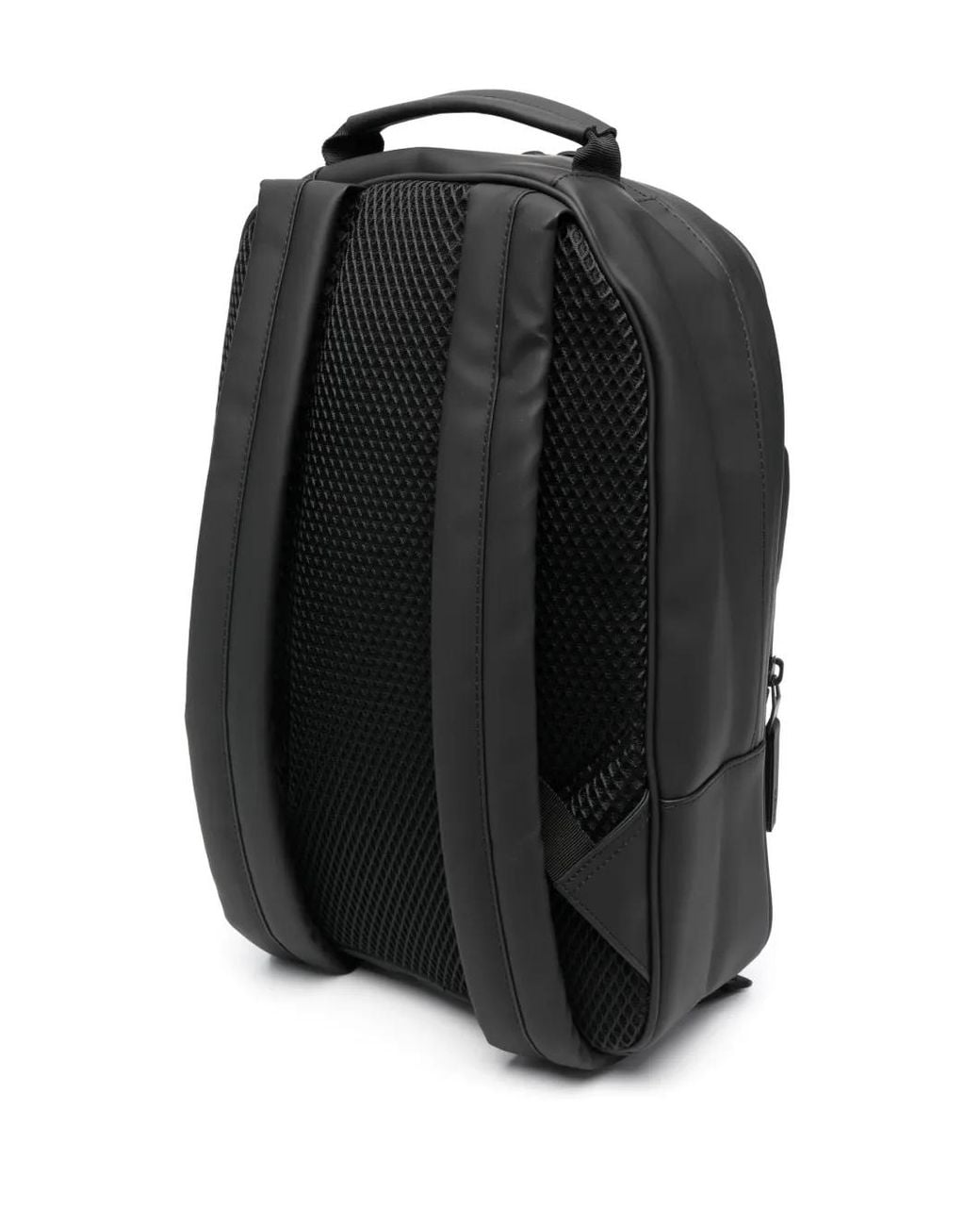 Rains Black Front-Zip Pocket Backpack