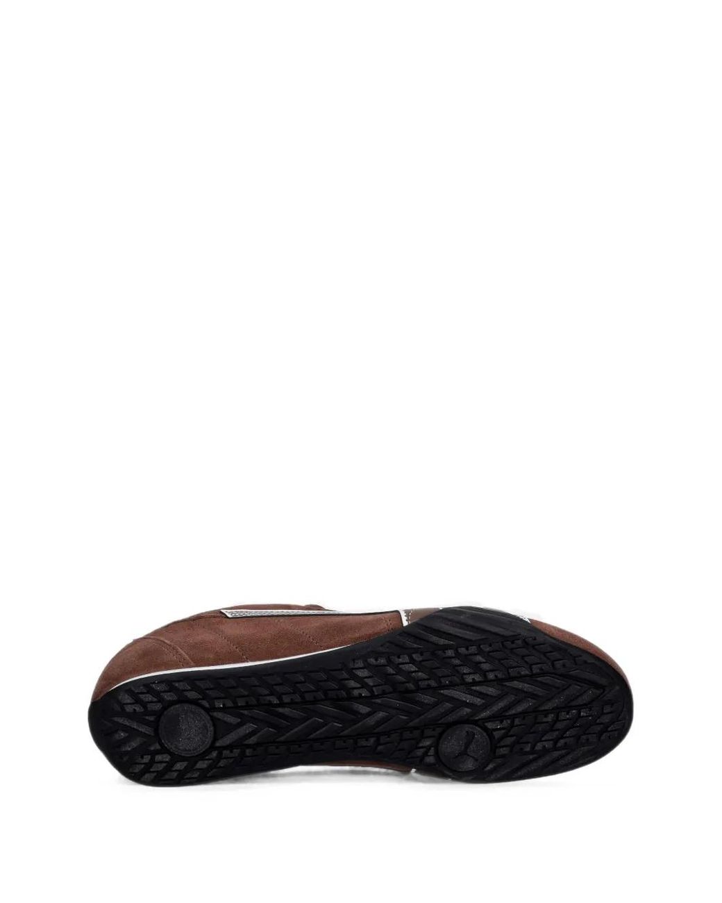 PUMA Brown Catch Stripe-Detail Low-Top Sneakers