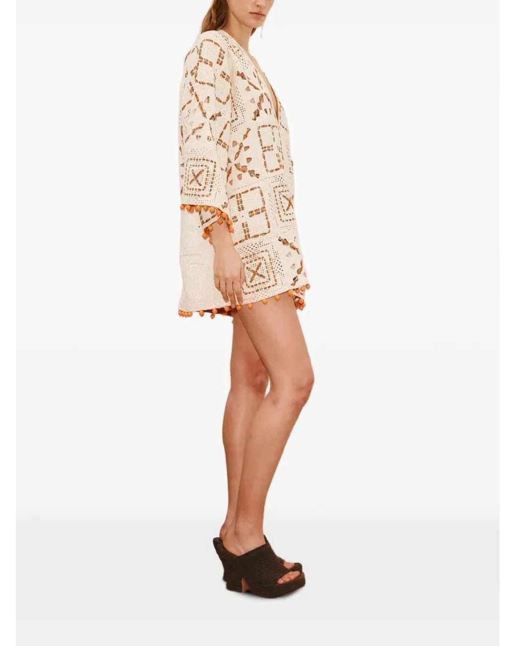 ALÉMAIS White Marva Crochet Mini Dress