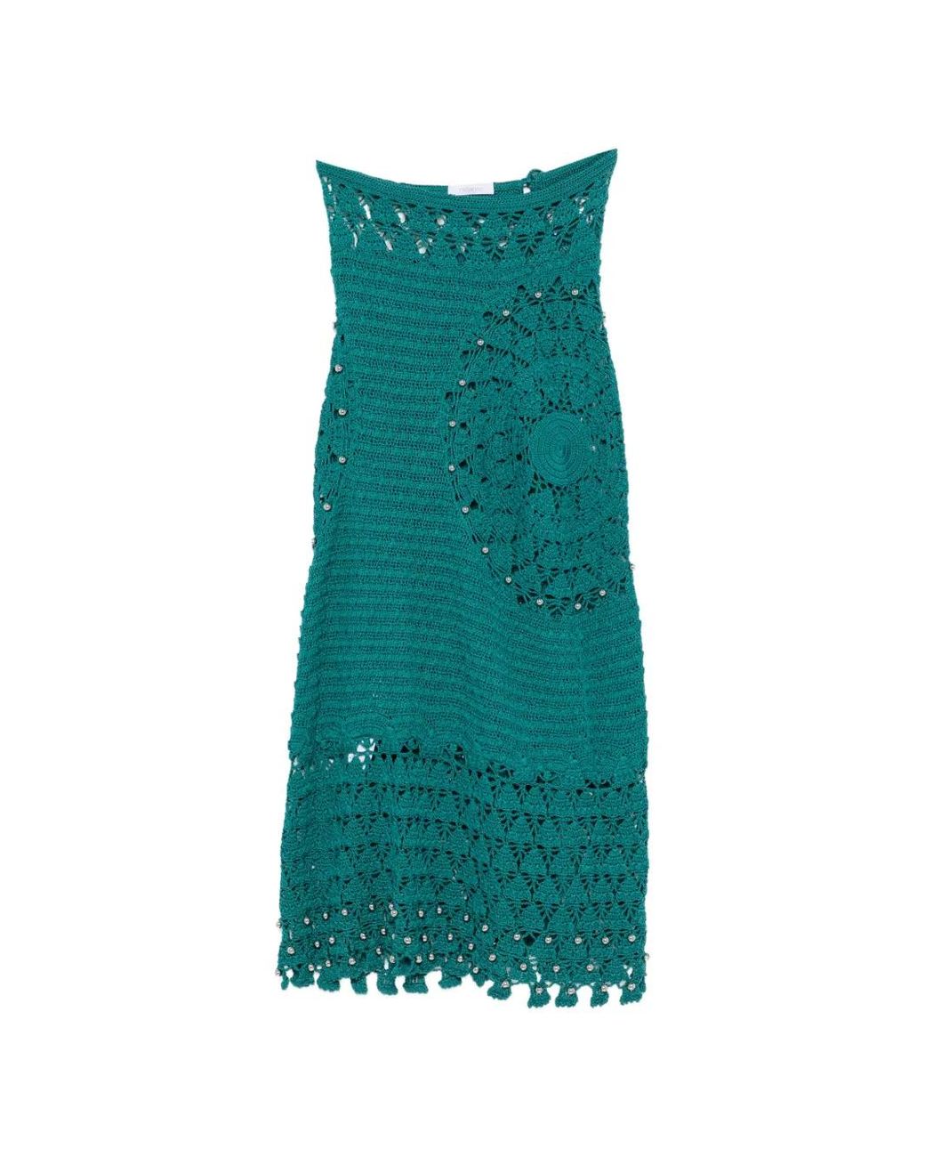 Rabanne Green Handmade Midi Skirt