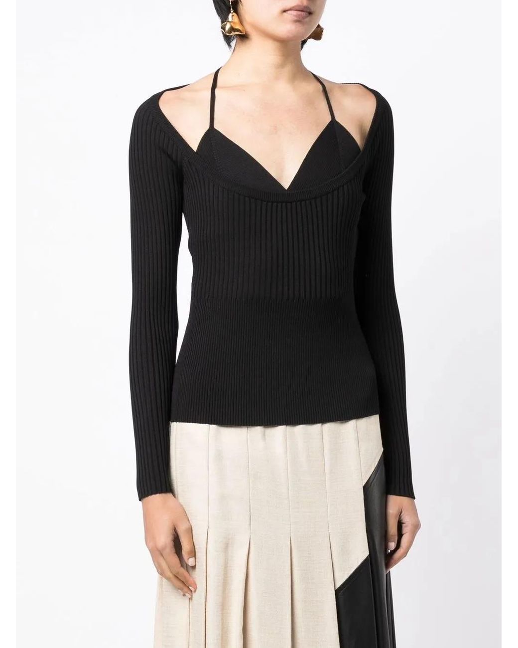 Jonathan Simkhai Black Core Jayline Layered Top