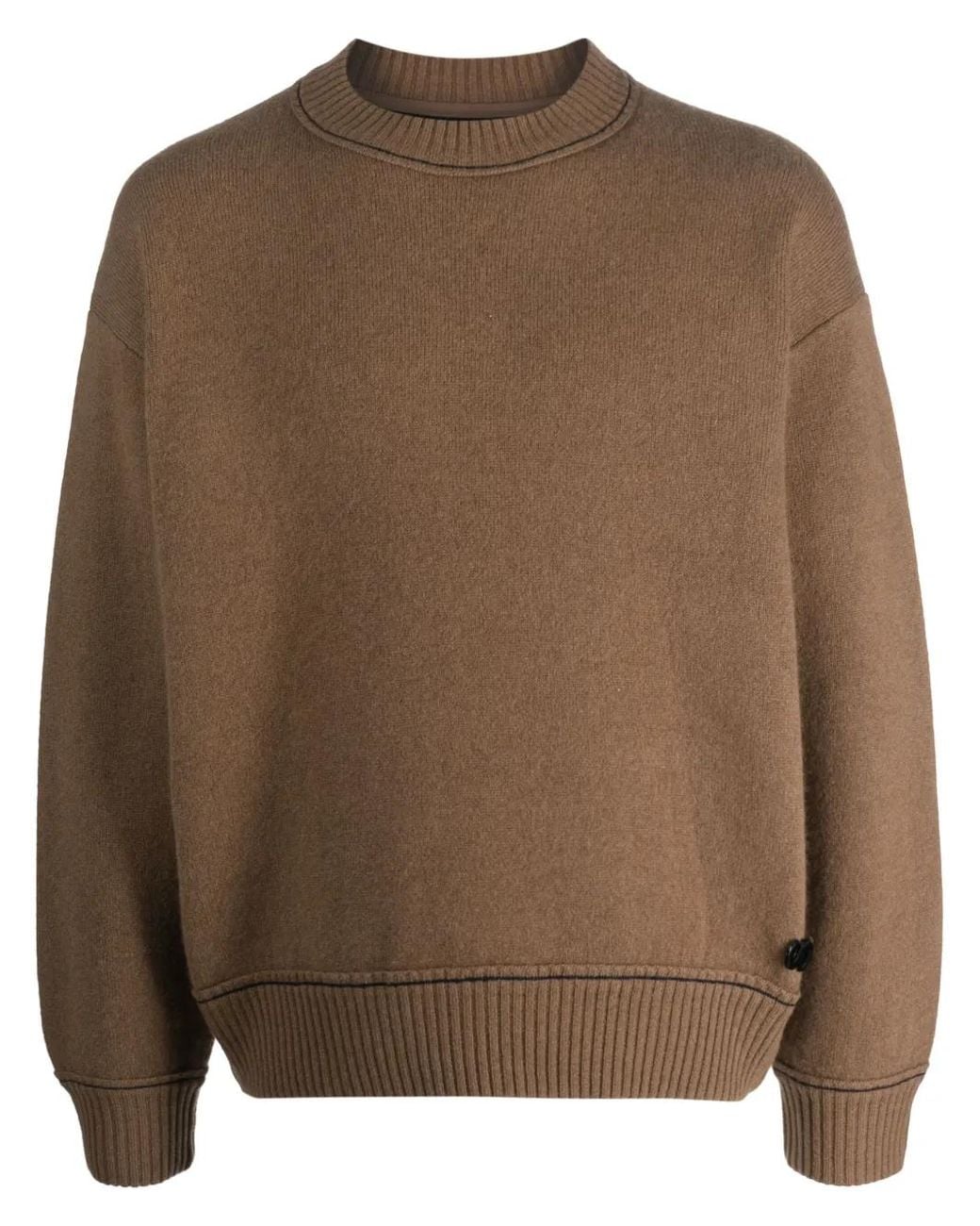 Sacai Brown Crew-Neck Pullover Jumper for men