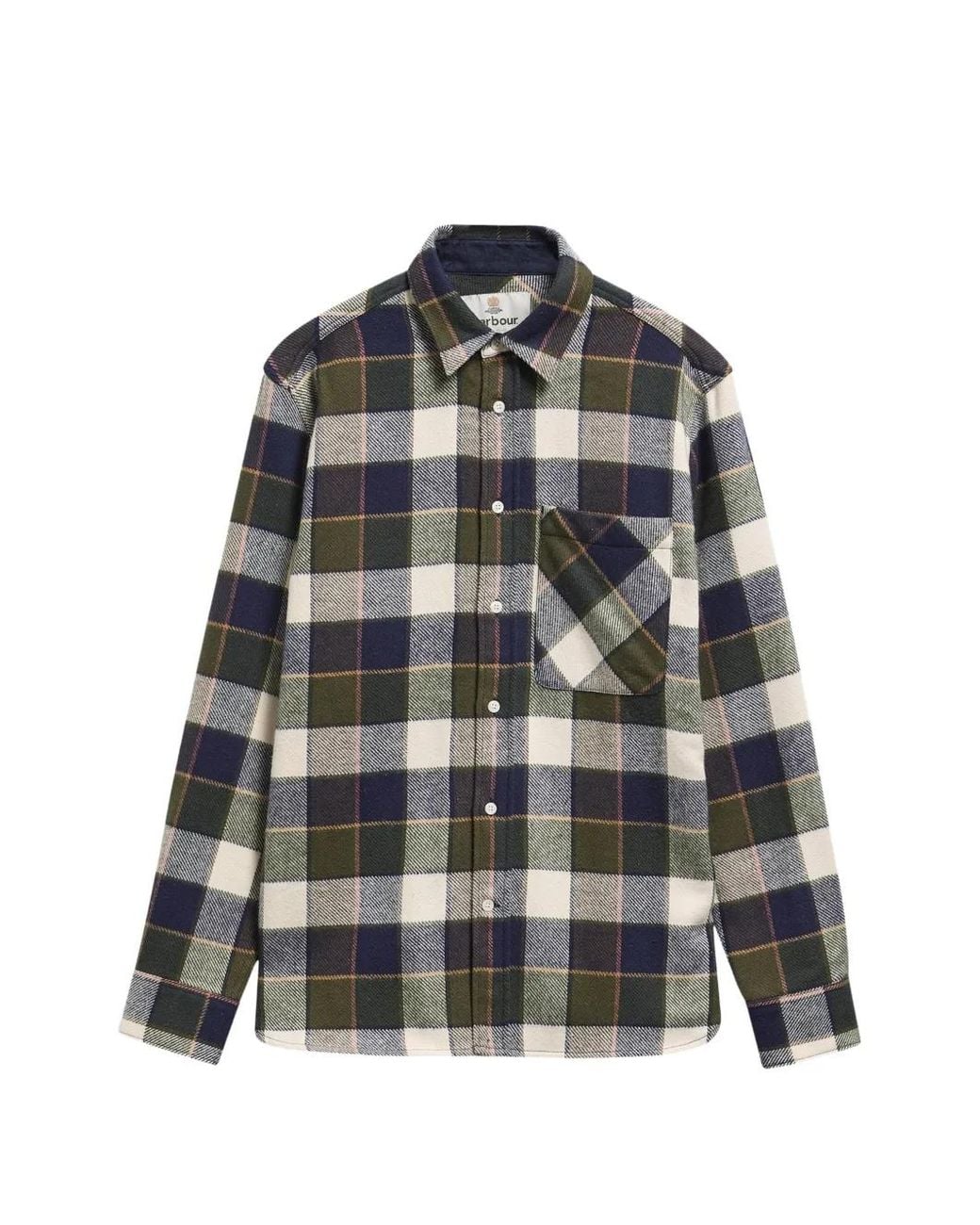 Barbour Green Bannock Check-Print Flannel Shirt for men