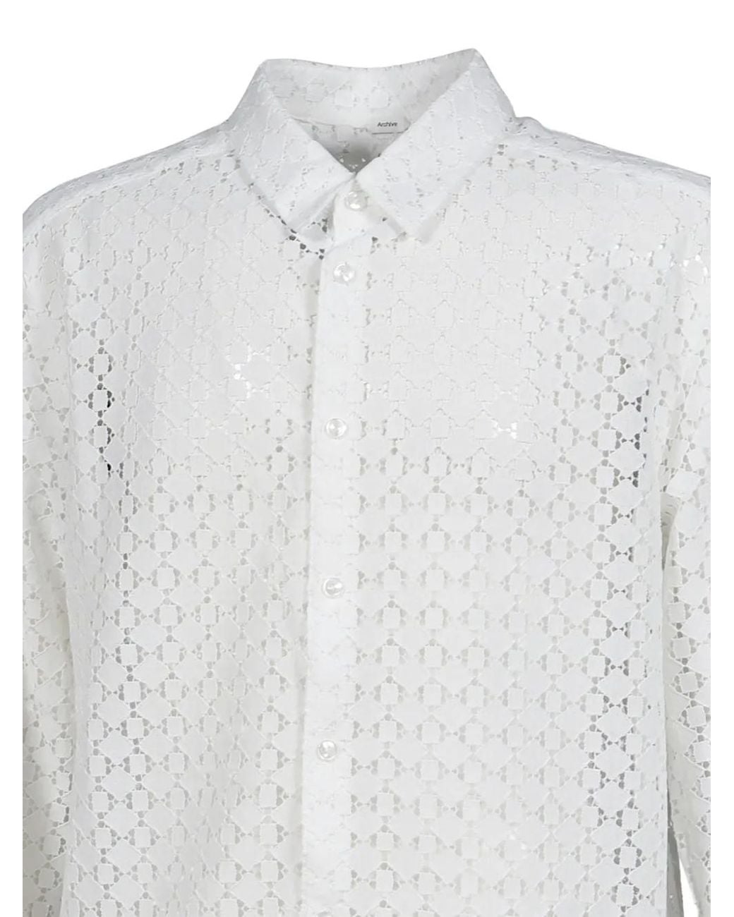 Post Archive Faction PAF White Diamond-Cut Shirt for men