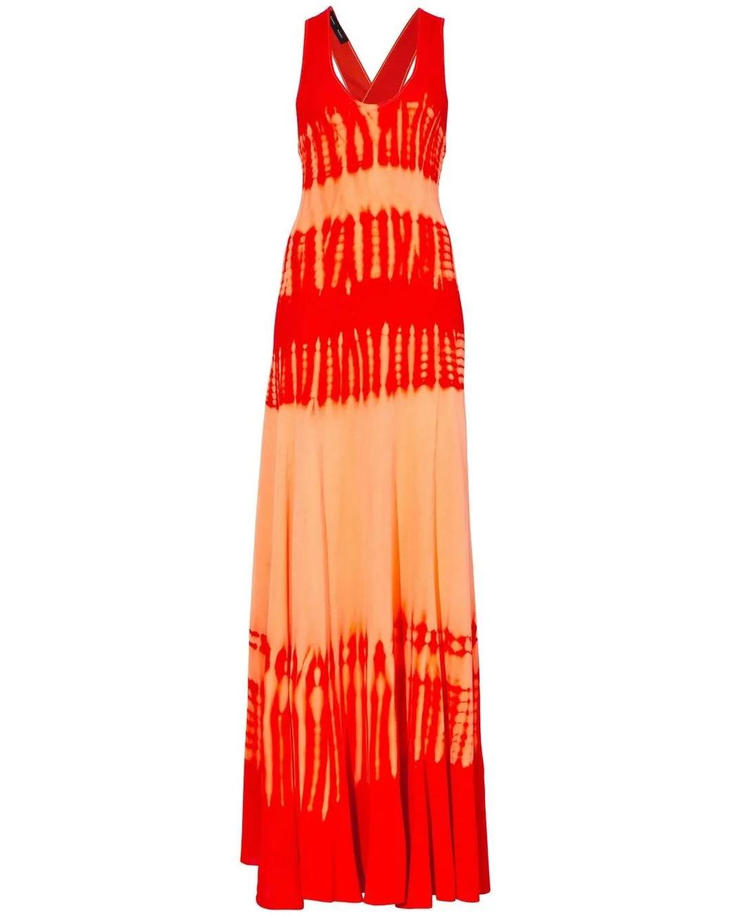 Proenza Schouler Red Robe En Maille À Imprimé Tie-Dye