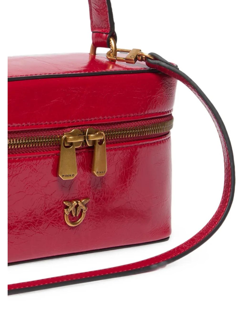 Pinko Red Vanity Soft Mini New Shiny Bag
