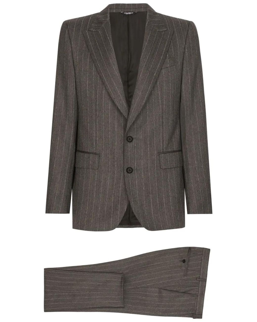 Dolce & Gabbana Gray Striped Suit for men