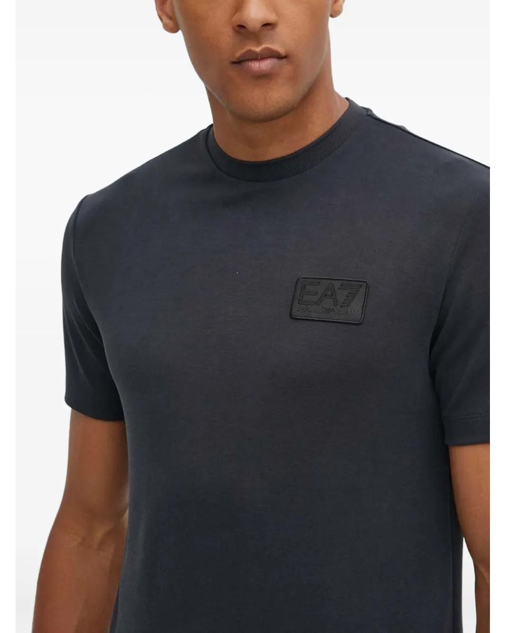 EA7 Blue Logo Patch T-Shirt for men