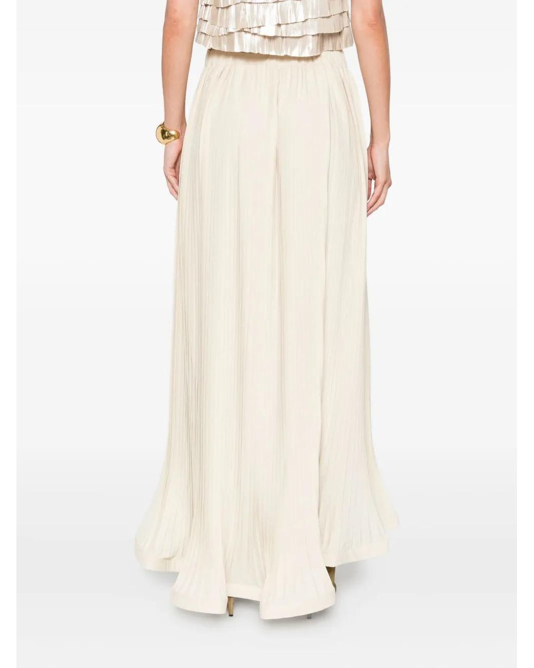 P.A.R.O.S.H. White Pleated Skirt