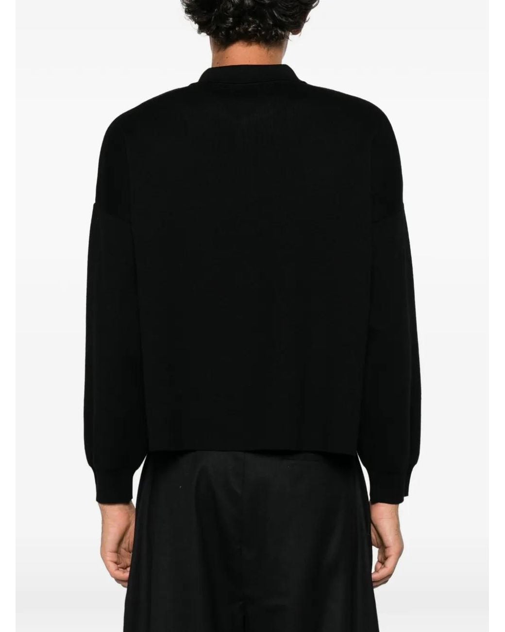 MARSĒM Black Cropped Polo Shirt for men