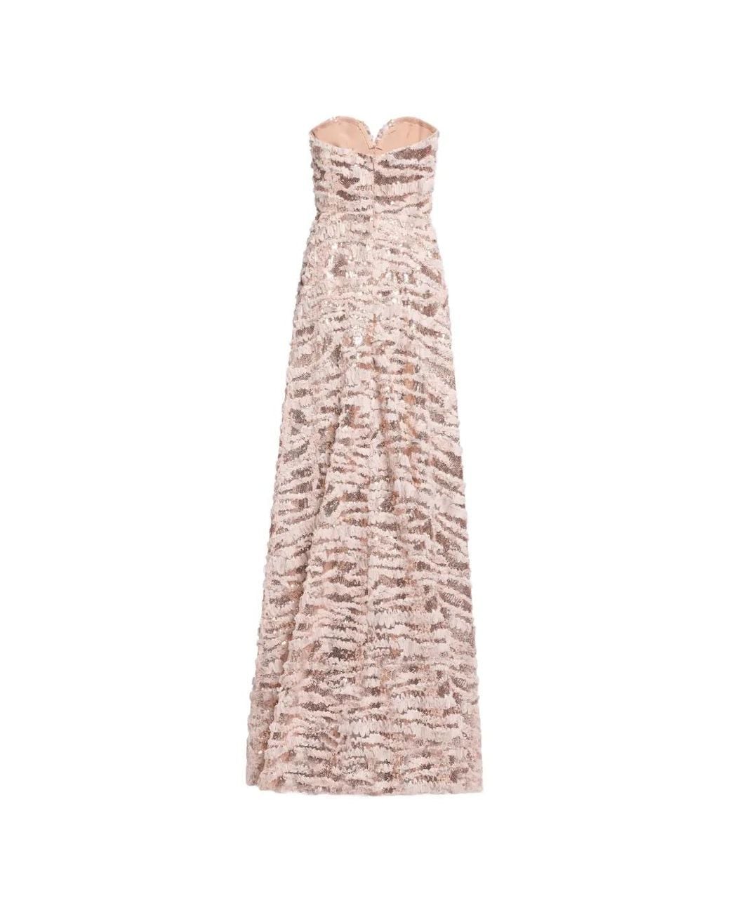 Elie Saab Pink Robe-Bustier À Sequins