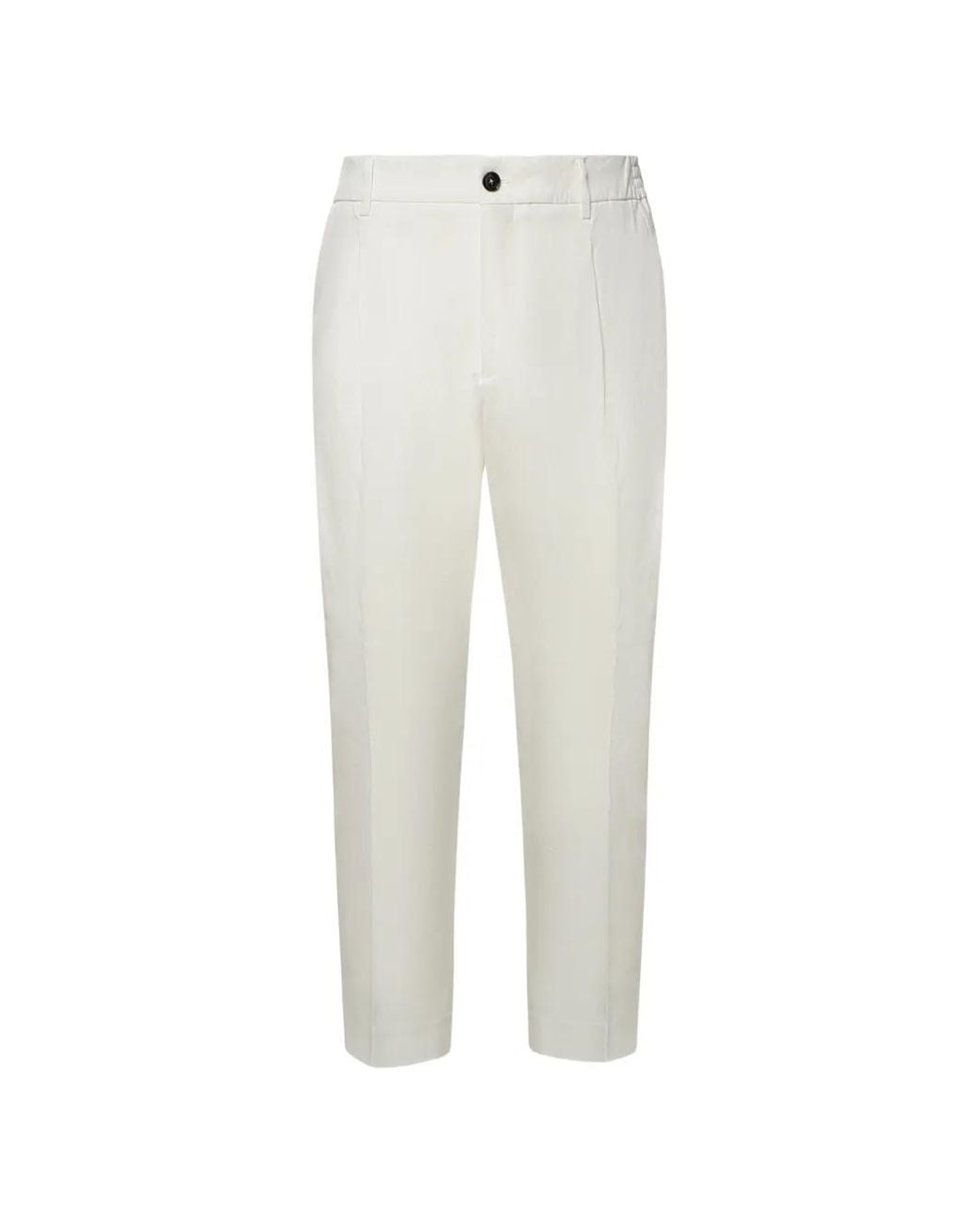 BE ABLE White Pantalon Plissé À Taille Élastiquée for men
