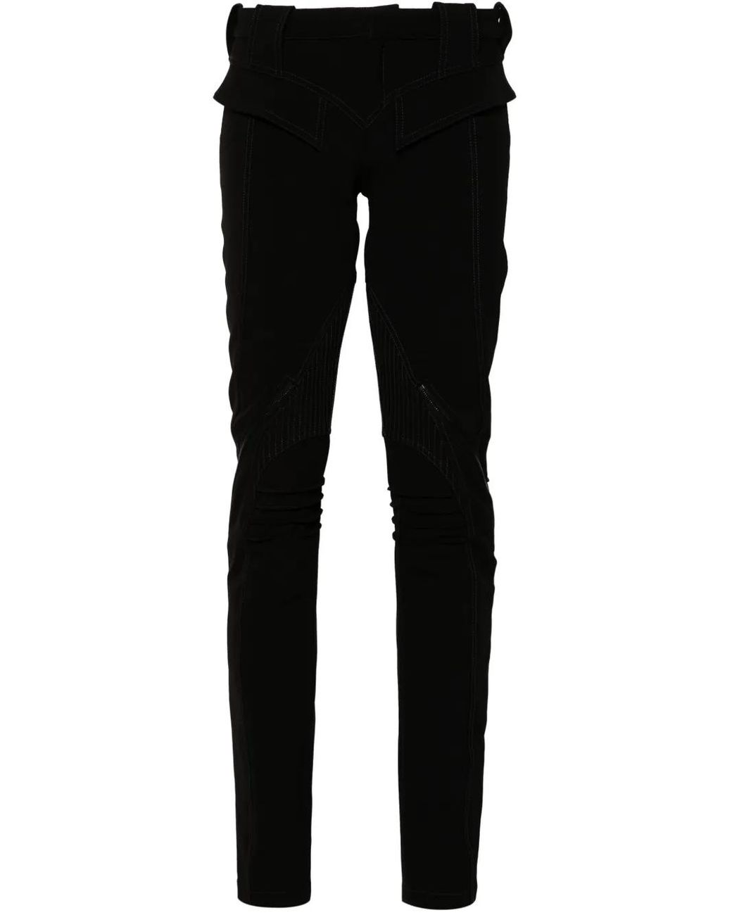 Mugler Black Zipped Scuba Trousers