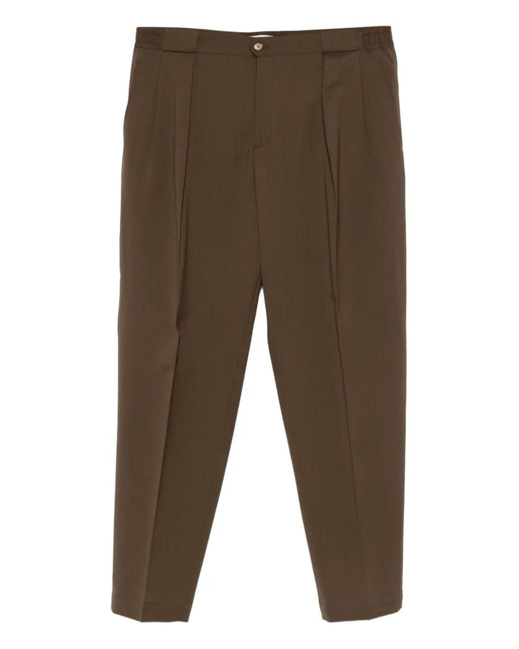Briglia 1949 Green Portobello Pleat-Detail Trousers for men