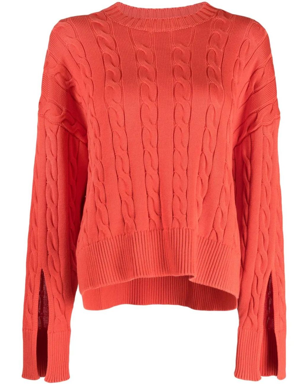 Bally Red Pullover Mit Zopfmuster