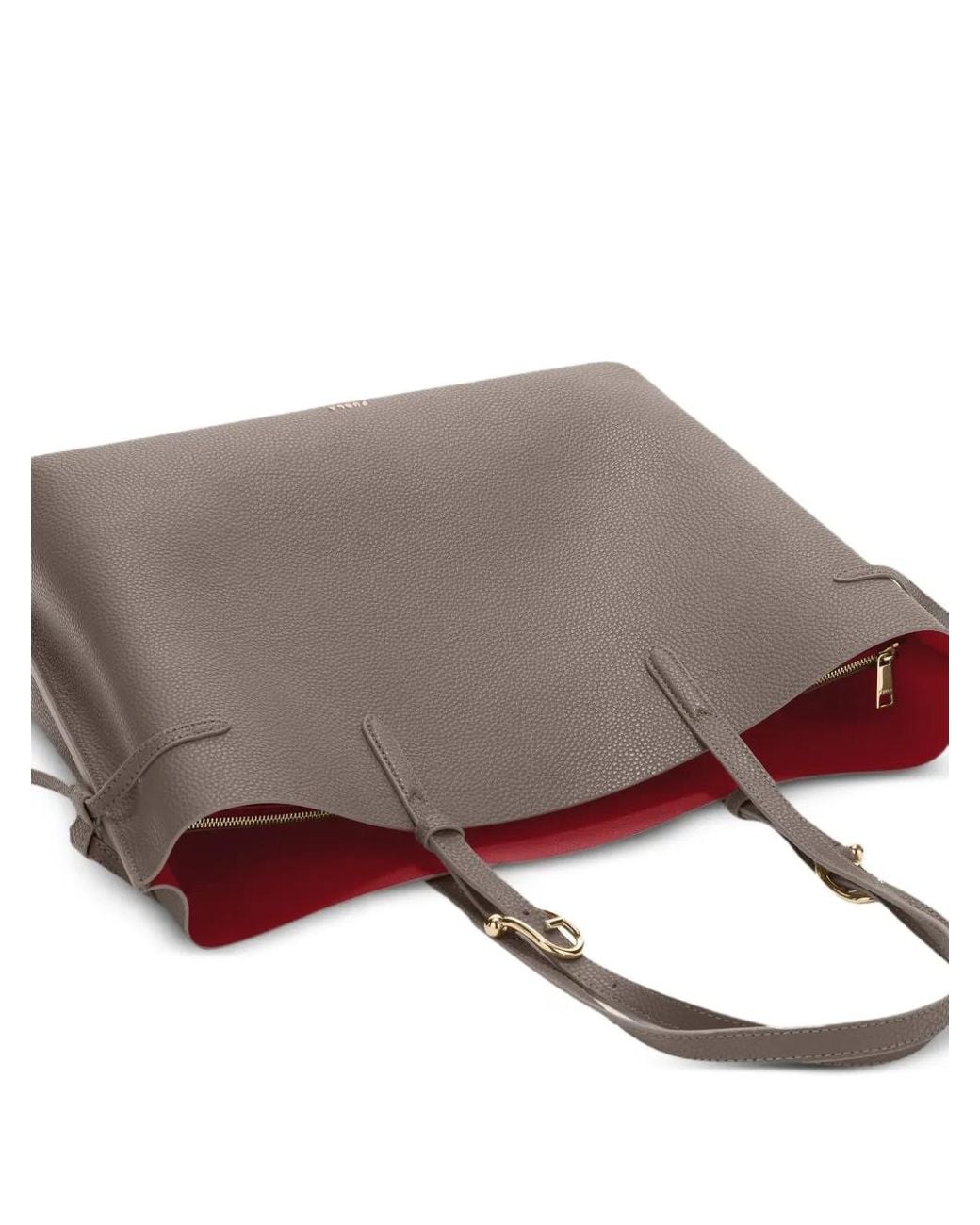 Furla Gray Large Ava Leather Tote Bag