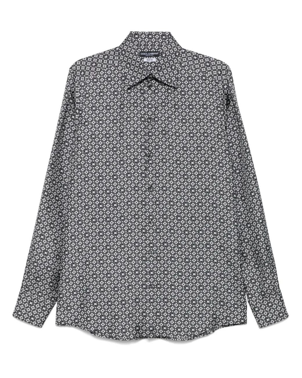 Dolce & Gabbana Gray Silk Shirt for men