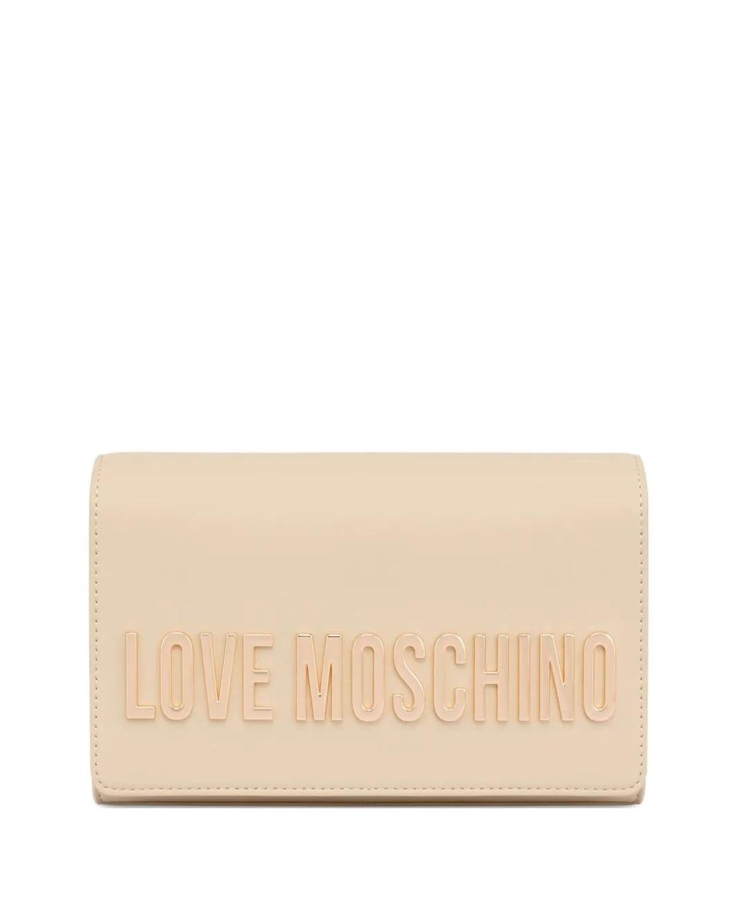 Love Moschino Natural Embossed Chain Shoulder Bag