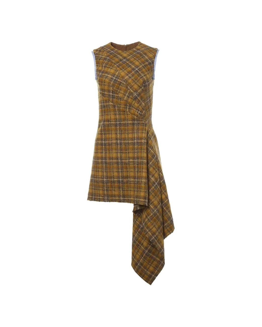 Monse Natural Draped Tweed Mini Dress