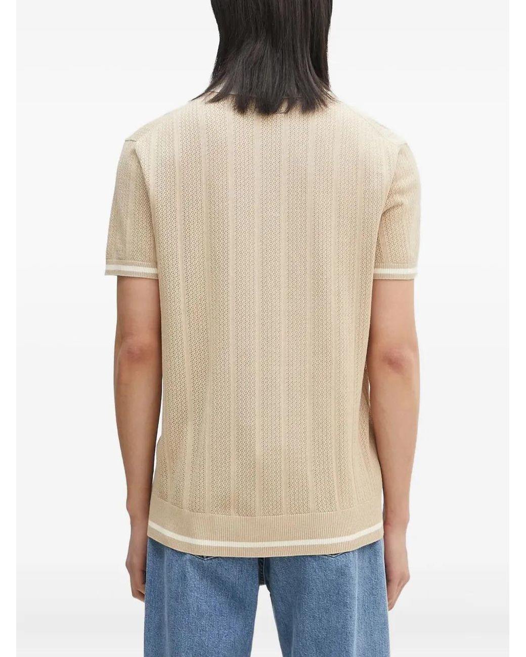 Filling Pieces Natural Embroidered-Logo Polo Shirt for men