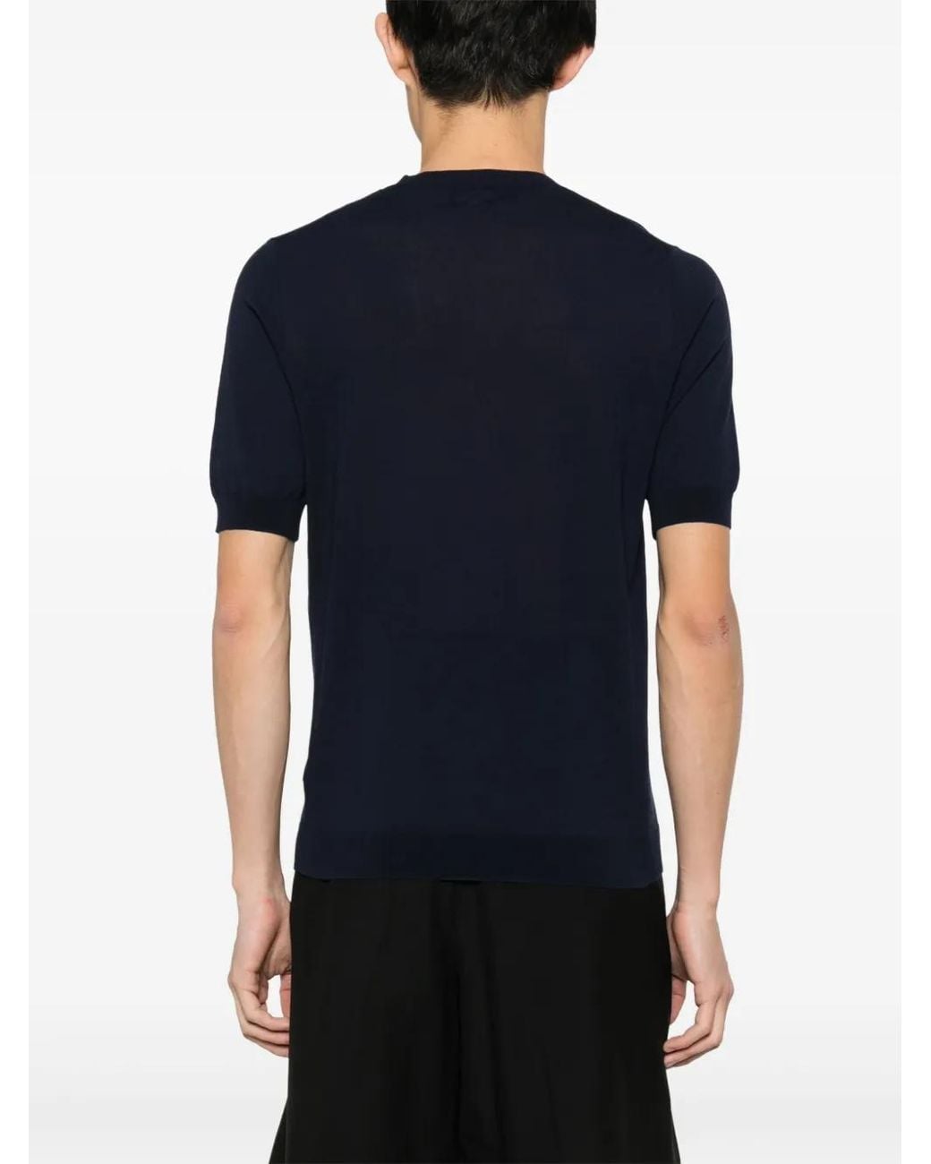 Ballantyne Black Ribbed-Trim T-Shirt for men