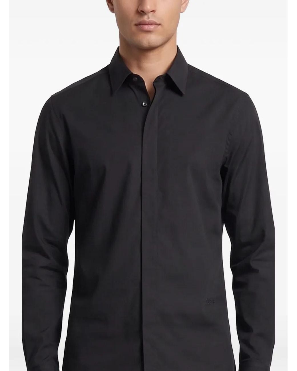 Loewe Black Double L Embroidery Slim-Fit Shirt for men