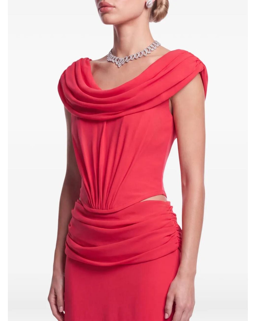 POST MERIDIEM Pink Zip-Fastening Draped Top