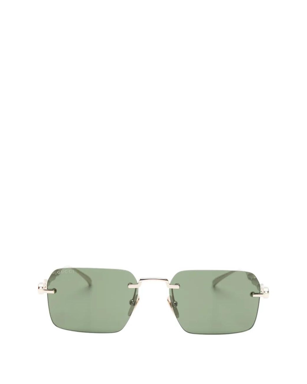 Gucci Green Frameless Rectangular Sunglasses