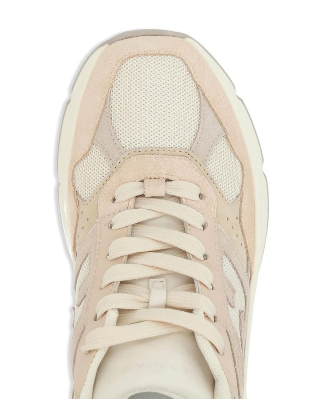 Hogan White Chunky Sole Sneakers With Mesh And Suede Composition