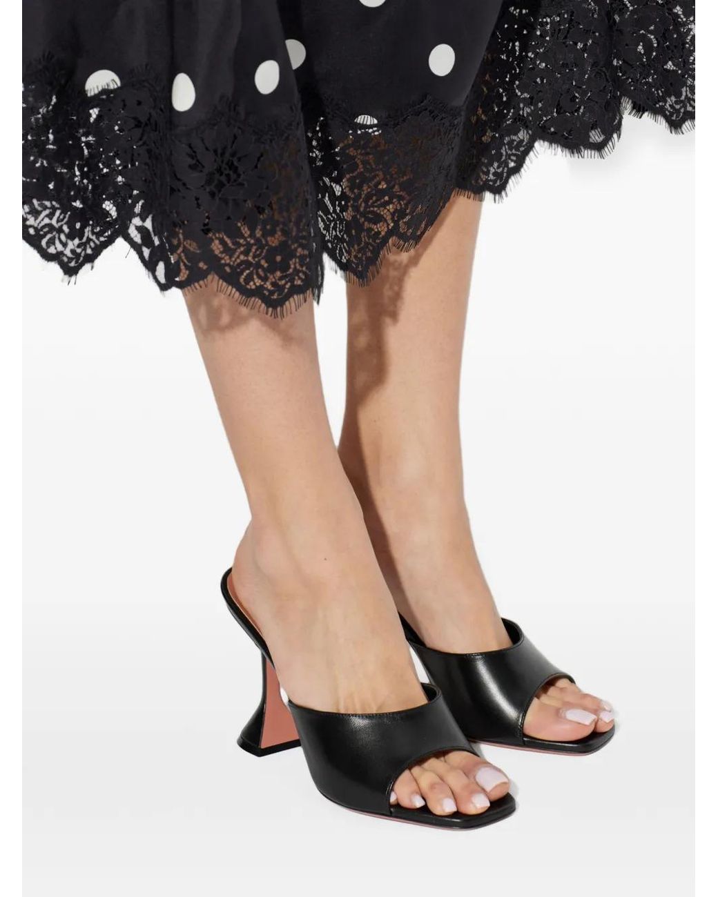 AMINA MUADDI Black Lupita Leather Sandals