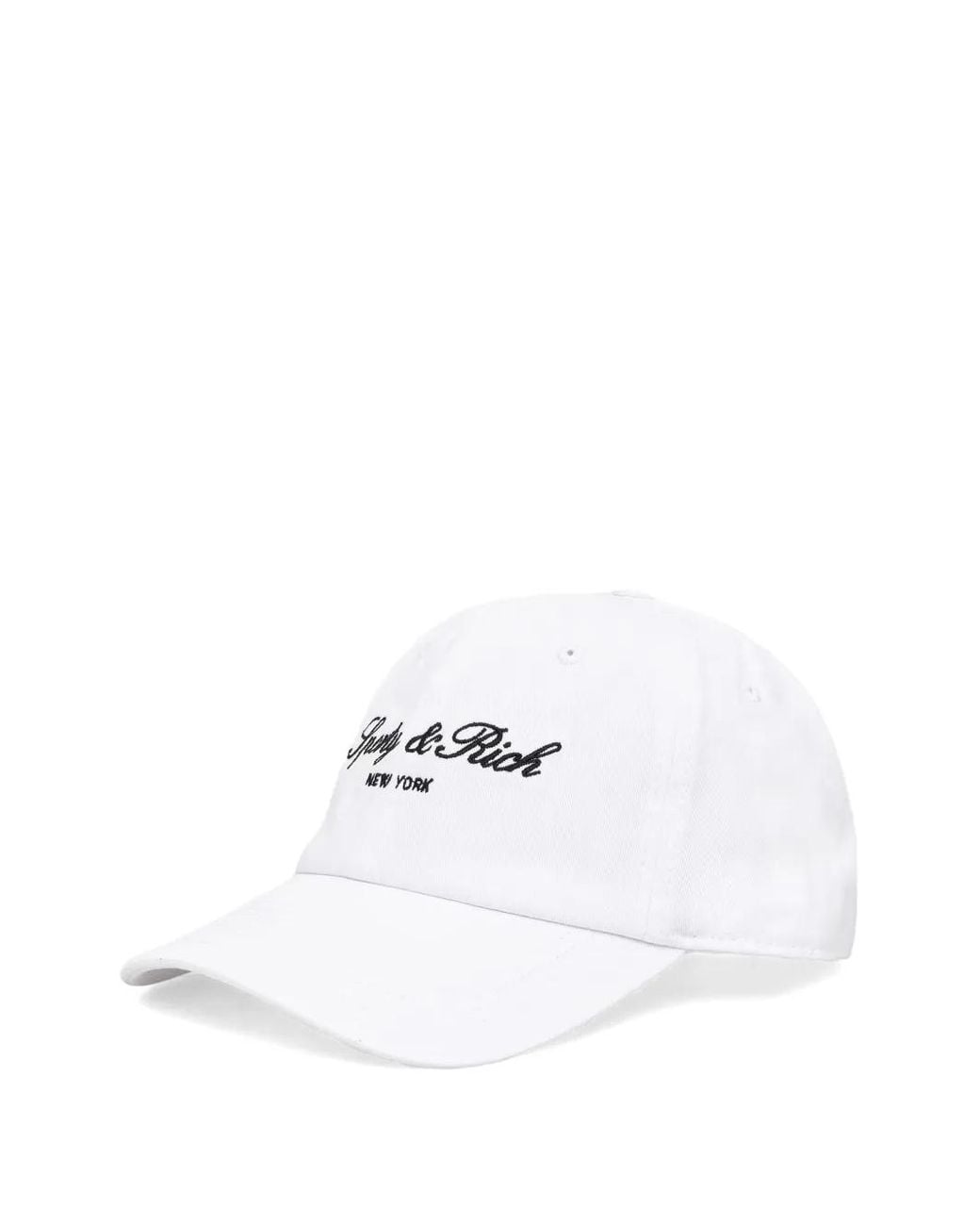 Sporty & Rich White Logo-Embroidered Baseball Cap
