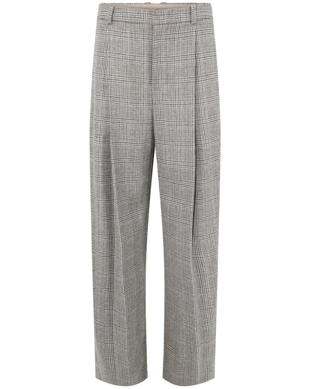 Vince Gray Plaid-Check Trousers