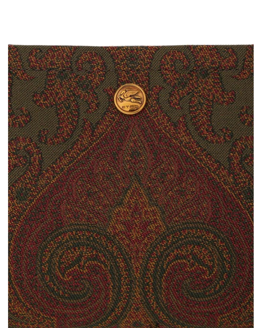 Etro Brown Paisley Jacquard Pouch
