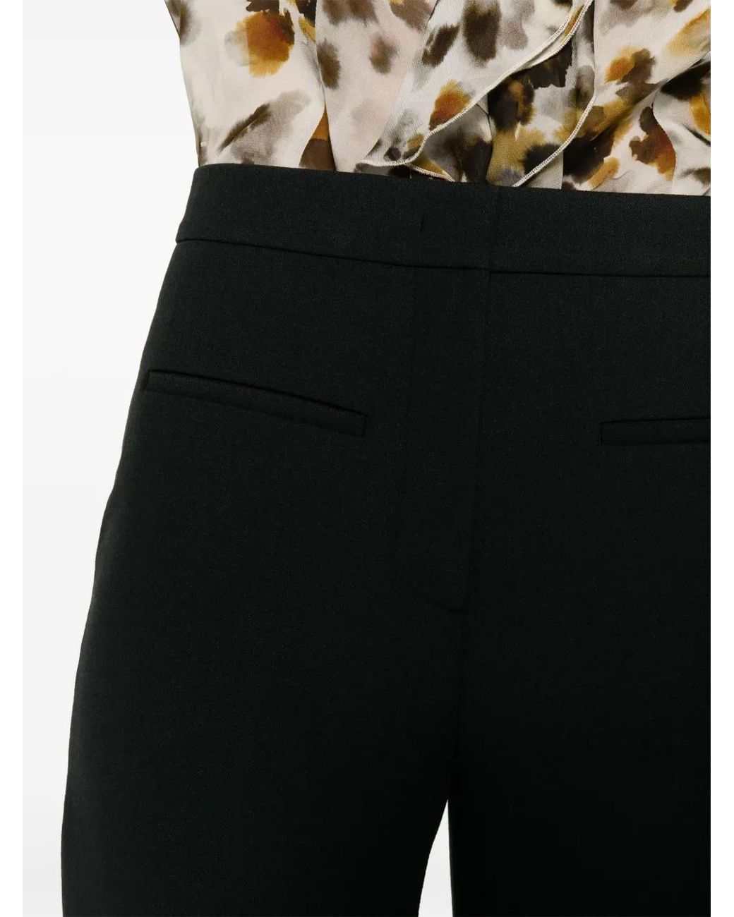 MSGM Black Mid-Rise Tailored Trousers