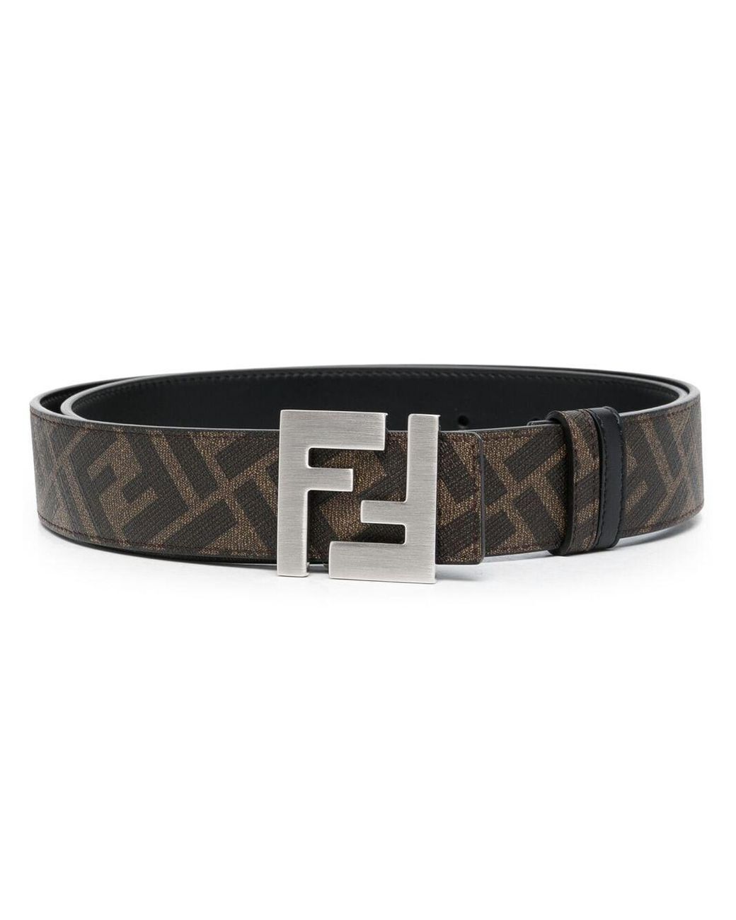 Fendi Leather Reversible Ff-buckle Belt in Brown for Men - Lyst