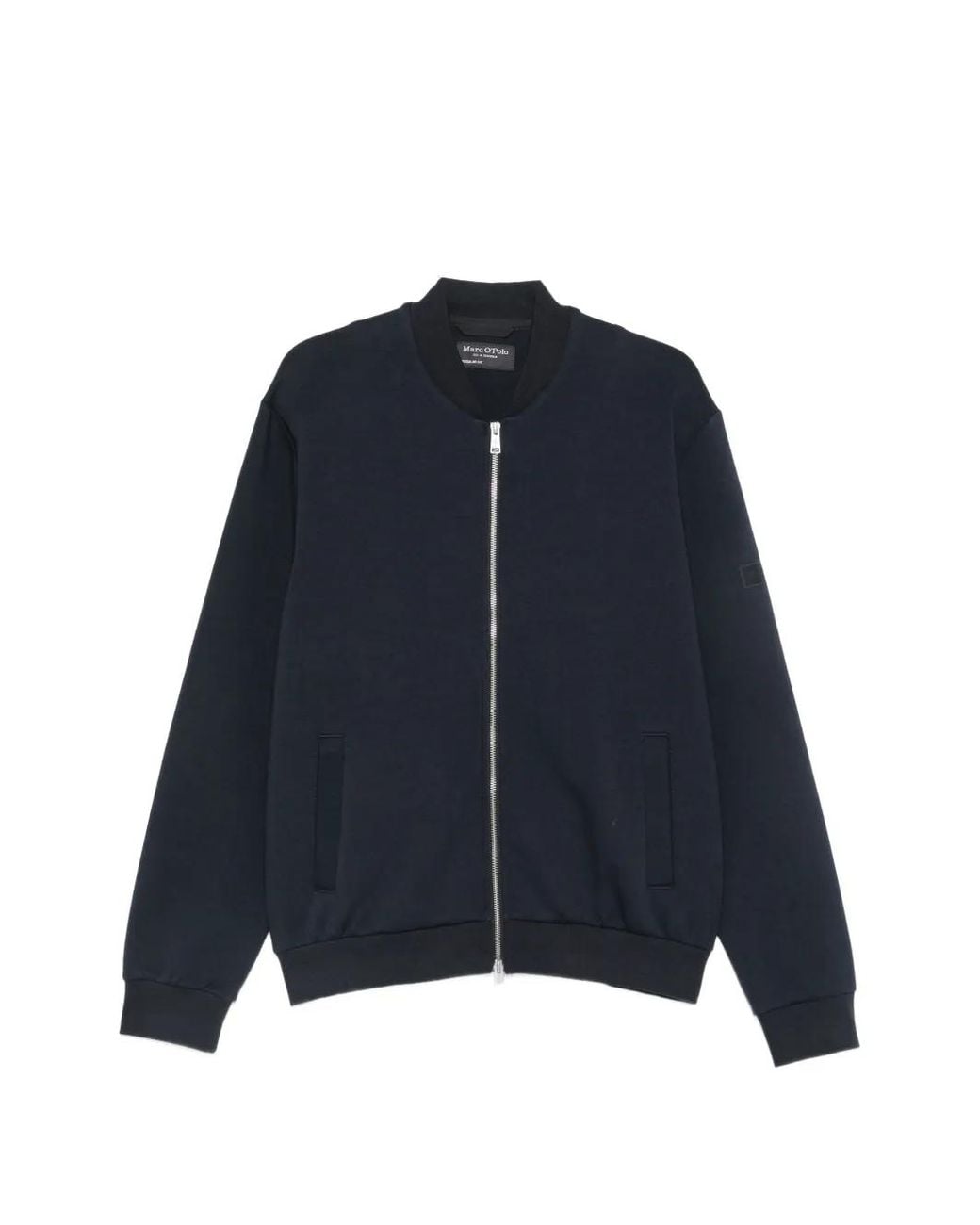 Marc O' Polo Blue Ribbed-Trim Zip-Up Sweatshirt for men