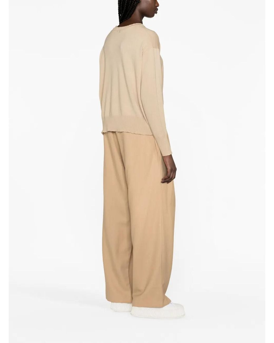 Patrizia Pepe Natural Fine-Knit Wool Jumper
