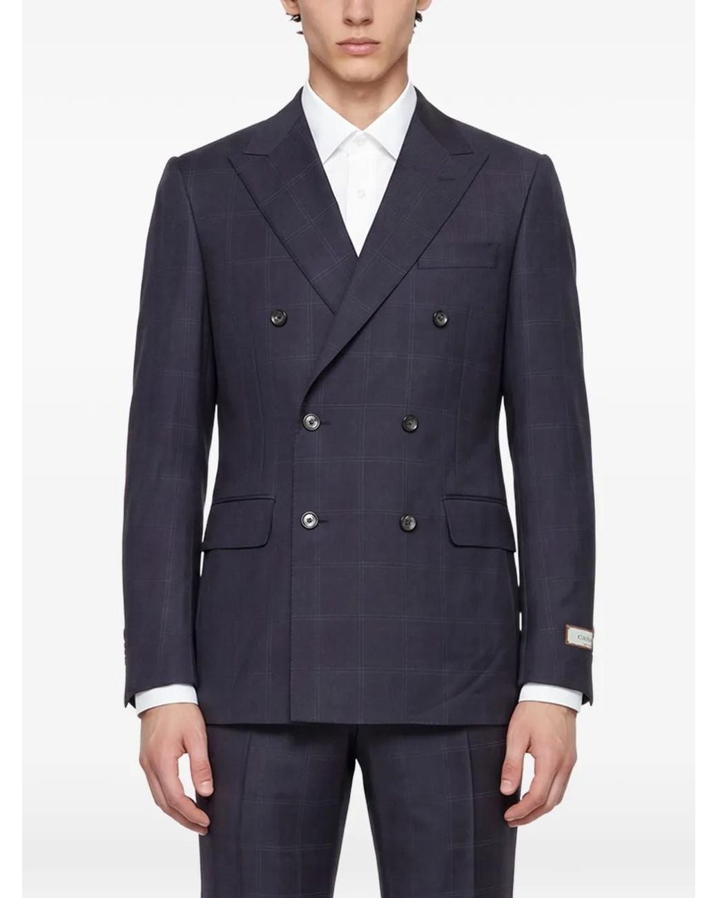 Canali Blue Costume À Carreaux for men