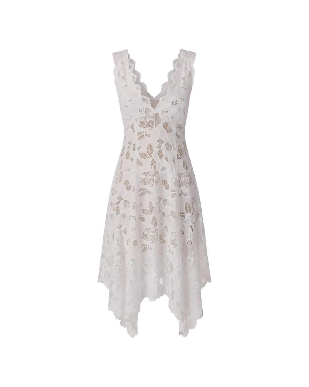 Monse White Eyelet Laced Midi Dress