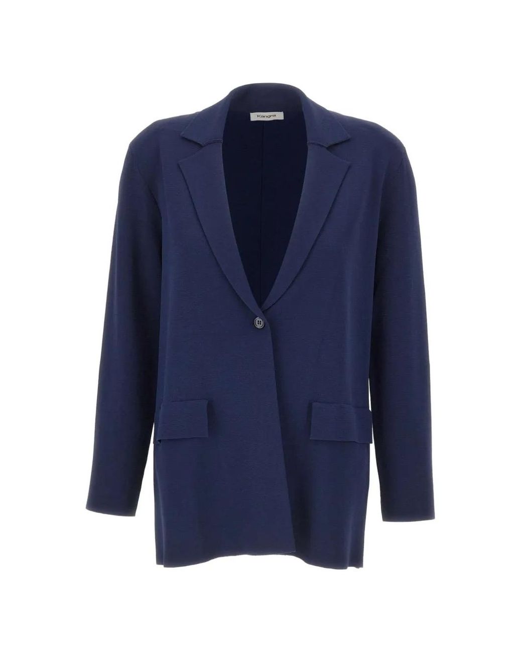 Kangra Blue Milano-Stitch Single-Breasted Blazer