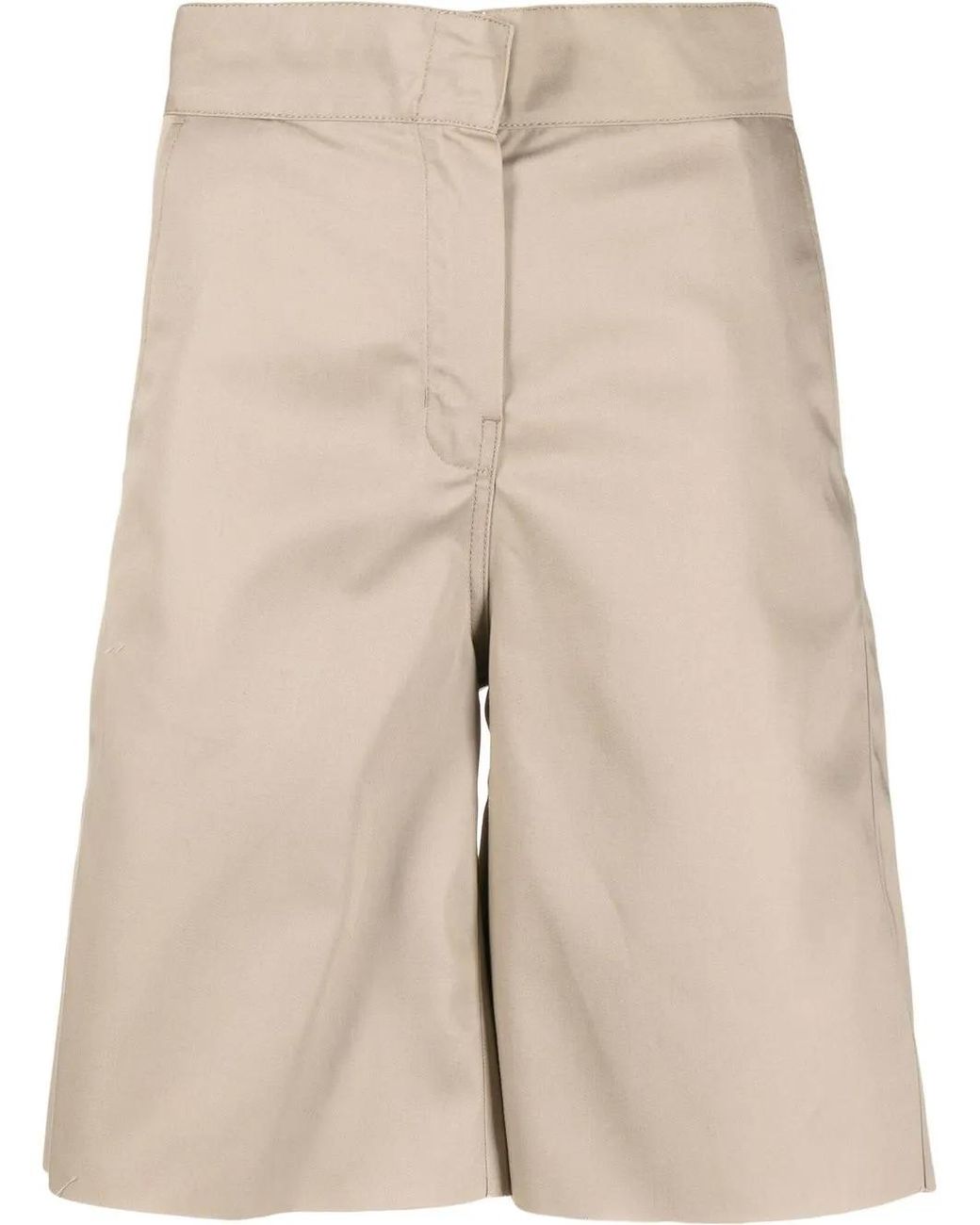 Palm Angels Natural Reverse Waistband Knee-Length Shorts